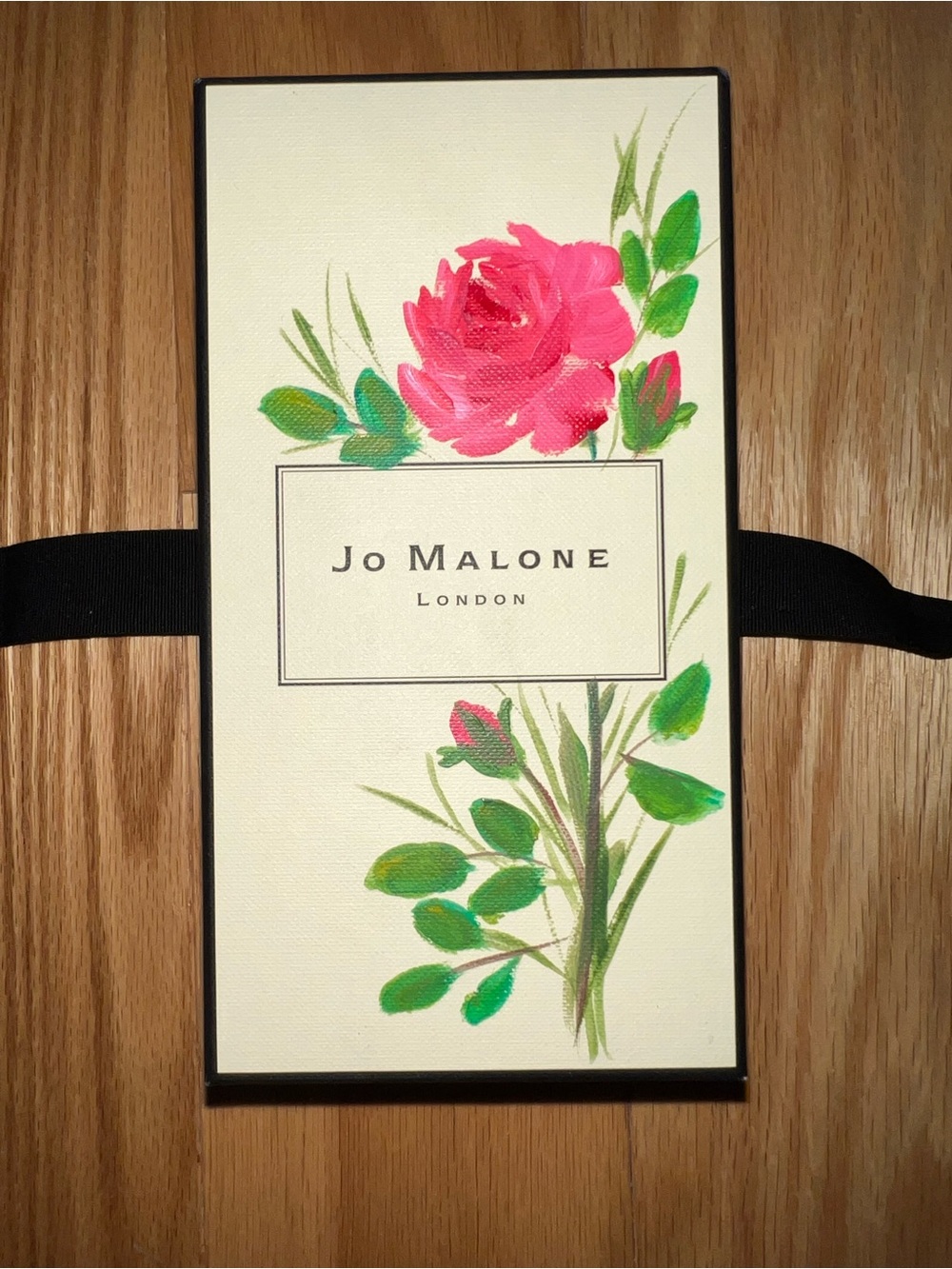 Jo Malone Cream Box with Pink Rose and Green Leaves